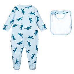 Paul Smith Junior-Blue Cotton Babygrow & Bib Set | Childrensalon Outlet