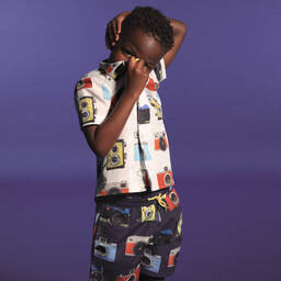 Paul Smith Junior-Boys Blue Camera Swim Shorts | Childrensalon Outlet