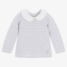 PAZ Rodríguez-Baby Boys Grey Knitted Sweater | Childrensalon Outlet