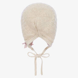 PAZ Rodríguez-Бежевый вязаный чепчик для малышек | Childrensalon Outlet