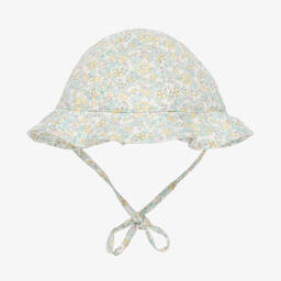 PAZ Rodríguez-Baby Girls Green Floral Cotton Hat | Childrensalon Outlet