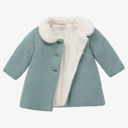 باز رودريغيز-معطف صوف مارينو محبوك لون أخضر للمولودات | Childrensalon Outlet