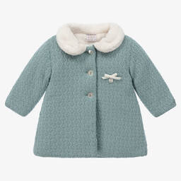 باز رودريغيز-معطف صوف مارينو محبوك لون أخضر للمولودات | Childrensalon Outlet