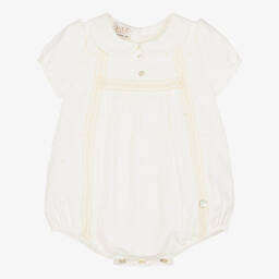 PAZ Rodríguez-Кремовый песочник с кружевной отделкой | Childrensalon Outlet