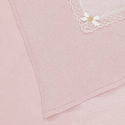 PAZ Rodríguez-Baby Girls Pink Cotton Blanket (98cm) | Childrensalon Outlet
