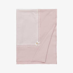PAZ Rodríguez-Baby Girls Pink Cotton Blanket (98cm) | Childrensalon Outlet
