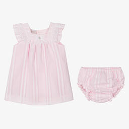 PAZ Rodríguez-Baby Girls Pink Cotton Dress Set | Childrensalon Outlet