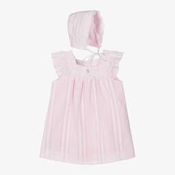PAZ Rodríguez-Baby Girls Pink Cotton Dress Set | Childrensalon Outlet