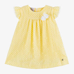 PAZ Rodríguez-Baby Girls Yellow Embroidered Tulle Dress | Childrensalon Outlet