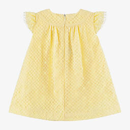 PAZ Rodríguez-Baby Girls Yellow Embroidered Tulle Dress | Childrensalon Outlet