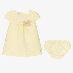 PAZ Rodríguez-Baby Girls Yellow Trapeze Bow Dress | Childrensalon Outlet