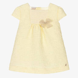 PAZ Rodríguez-Baby Girls Yellow Trapeze Bow Dress | Childrensalon Outlet