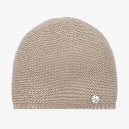 PAZ Rodríguez-Beige Cotton Knit Baby Hat | Childrensalon Outlet