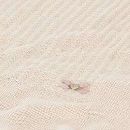 PAZ Rodríguez-Beige Knitted Cotton Baby Shawl (103cm) | Childrensalon Outlet