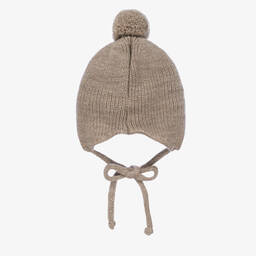 PAZ Rodríguez-Beige Wool Knit Pom-Pom Hat | Childrensalon Outlet