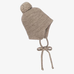 PAZ Rodríguez-Beige Wool Knit Pom-Pom Hat | Childrensalon Outlet