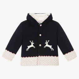 باز رودريغيز-معطف هودي أطفال ولادي أكريليك محبوك لون كحلي | Childrensalon Outlet