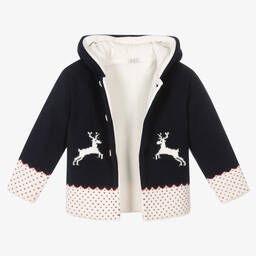 باز رودريغيز-معطف هودي أطفال ولادي أكريليك محبوك لون كحلي | Childrensalon Outlet