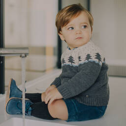 PAZ Rodríguez-Blue Sweater & Shorts Set | Childrensalon Outlet