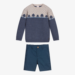PAZ Rodríguez-Blue Sweater & Shorts Set | Childrensalon Outlet