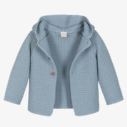 باز رودريغيز-جاكيت هودي مزيج صوف مارينو محبوك لون أزرق | Childrensalon Outlet