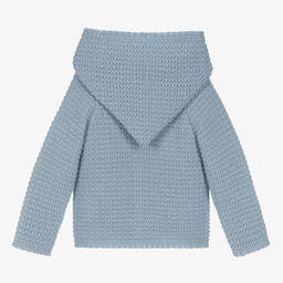 باز رودريغيز-جاكيت هودي مزيج صوف مارينو محبوك لون أزرق | Childrensalon Outlet