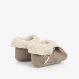 باز رودريغيز-حذاء جلد شامواه صناعي لون بيج لمرحلة قبل المشي للأطفال | Childrensalon Outlet