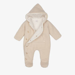 PAZ Rodríguez-Boys Beige Sherpa Fleece Pramsuit | Childrensalon Outlet
