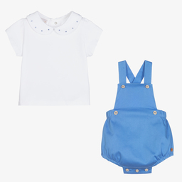 PAZ Rodríguez-Boys Blue Cotton Shorts Set | Childrensalon Outlet