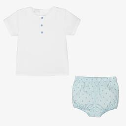 PAZ Rodríguez-Рубашка и голубые шорты из хлопка | Childrensalon Outlet