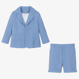 PAZ Rodríguez-Boys Blue Shorts Suit | Childrensalon Outlet