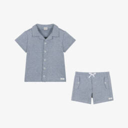 PAZ Rodríguez-طقم كلاسيكي مخطط باللون الأزرق الداكن للأولاد | Childrensalon Outlet