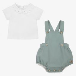 PAZ Rodríguez-Boys Green Cotton Shorts Set | Childrensalon Outlet