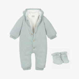 PAZ Rodríguez-Boys Green Knit Pramsuit Set | Childrensalon Outlet