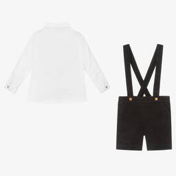 PAZ Rodríguez-طقم شورت قطن لون رمادي وأبيض للأولاد | Childrensalon Outlet