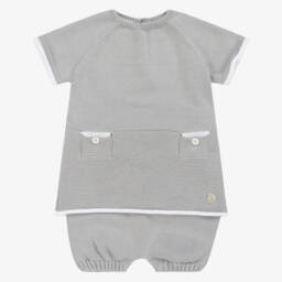 PAZ Rodríguez-Серый вязаный хлопковый комплект для мальчиков | Childrensalon Outlet