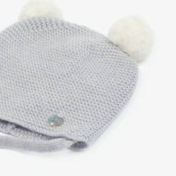 PAZ Rodríguez-Boys Grey Knit Pom-Pom Cap | Childrensalon Outlet