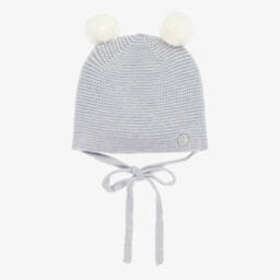 PAZ Rodríguez-Boys Grey Knit Pom-Pom Cap | Childrensalon Outlet