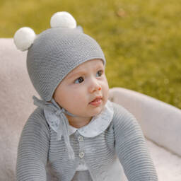 PAZ Rodríguez-Boys Grey Knit Pom-Pom Cap | Childrensalon Outlet