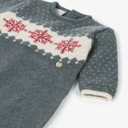 PAZ Rodríguez-Boys Grey Merino Knit Babygrow | Childrensalon Outlet