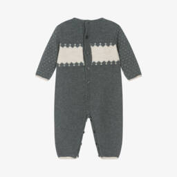 PAZ Rodríguez-Boys Grey Merino Knit Babygrow | Childrensalon Outlet