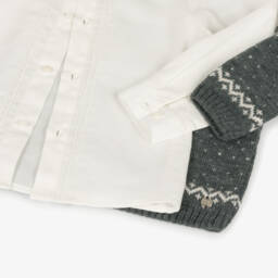 PAZ Rodríguez-Boys Grey Wool Festive Shorts Ensemble | Childrensalon Outlet