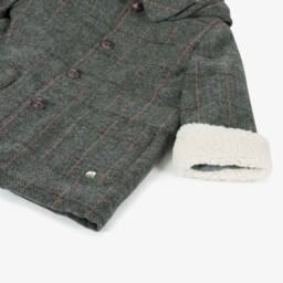 PAZ Rodríguez-معطف بهودي كاروهات لون رمادي للأولاد | Childrensalon Outlet