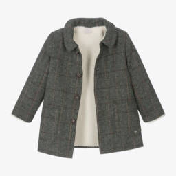 PAZ Rodríguez-معطف بهودي كاروهات لون رمادي للأولاد | Childrensalon Outlet