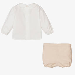PAZ Rodríguez-Boys Ivory & Beige Cotton Shorts Set | Childrensalon Outlet