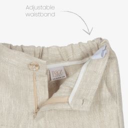 PAZ Rodríguez-طقم شورت مزيج قطن وكتان لون عاجي وبيج للأولاد | Childrensalon Outlet