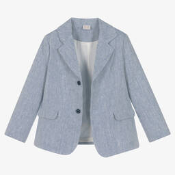 PAZ Rodríguez-Голубой льняной костюм для мальчиков | Childrensalon Outlet