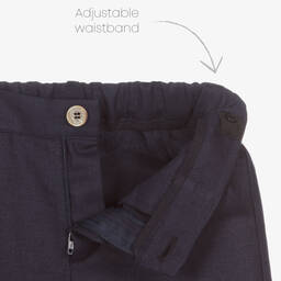 PAZ Rodríguez-Boys Navy Blue & White Linen Shorts Set | Childrensalon Outlet