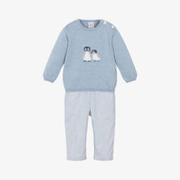 PAZ Rodríguez-Boys Penguin Knit Set in Blue | Childrensalon Outlet
