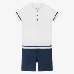 PAZ Rodríguez-Комплект из двухцветных хлопковых шорт для мальчиков | Childrensalon Outlet